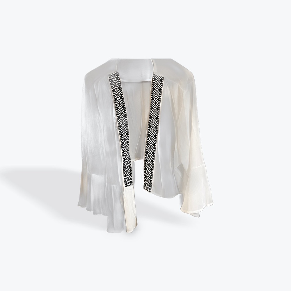 Elegant White Sheer Women's Jacket
